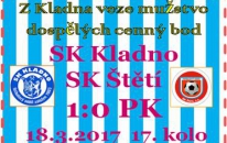 Ani ve 2. jarním zápase mužstvo dospělých neinkasovalo, ale ani nevstřelilo branku. Na Kladně nám to ale nevadilo, protože jsme favorita zápasu a jednoho z aspirantů na postup obrali o body.