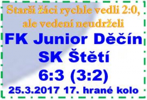 Starší žáci vyzkoušeli umělku v Děčíně. O body přišli v závěru utkání.