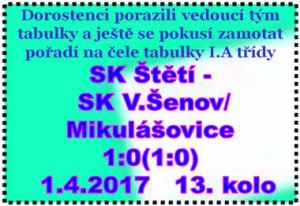 Hned v 1. jarním mistrovském zápase se dorostenci utkali s těžkým soupeřem ze Šluknovského výběžku. 