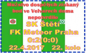 O druhé jarní porážce mužstva dospělých na vlastním trávníku rozhodly 2 rychlé branky za sebou 15 minut před koncem. 
