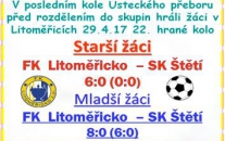 Žáci dokončili základní část Ústeckého přeboru v Litoměřicích, kde nevstřelili ani branku. Teď čekáme na rozlosování další části, která zahajuje 13.5 a 14.5.2017. 