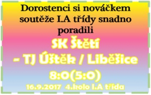 Dorostenci nezaváhali ani ve 4. utkání letošního ročníku