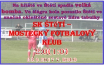 Mužstvo dospělých dokázalo po výborném výkonu porazit Mostecký fotbalový klub a s 18 body se dostalo do čela tabulky