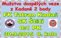 V Kadani mužstvo dospělých pomýšlelo navíc. Domácí poctivě bránili a do šancí nás moc nepouštěli.  Byl z toho nakonec bezbrankový výsledek.