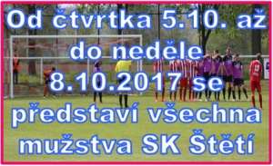 V sobotu se na hřišti ve Štětí hraje 9. kolo Ústeckého přeboru dospělých a v neděli se přijďte podívat na turnaj přípravky