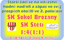 Starší žáci vybojovali páté vítězství a jsou na 4. místě Ústeckého přeboru skupiny A
