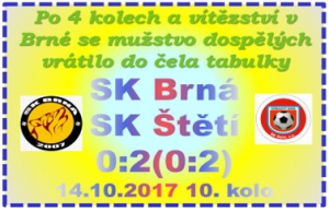 2 branky Davida Brandejse v rozmezí 4 minut v průběhu 1. poločasu. Domácí se ve 2. půli snažili o korigování výsledku, ale nakonec jsme čisté kontu uhájili. 