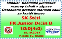 Starší žáci jedou na vítězné a vlně a potvrdili to i v zápase doma proti Junioru Děčín B. V dalším kole je ale čeká těžší oříšek. Jedou do Lovosic, které v minulém kole zvítězily v Krupce nad vedoucím týmem tabulky.