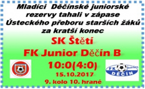 Starší žáci jedou na vítězné a vlně a potvrdili to i v zápase doma proti Junioru Děčín B. V dalším kole je ale čeká těžší oříšek. Jedou do Lovosic, které v minulém kole zvítězily v Krupce nad vedoucím týmem tabulky.