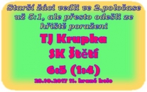 Strašidelné minuty prožili starší žáci ve 2. poločase v Krupce. Vysoké vedení se po neskutečných chybách rozplynulo, jak pára nad hrncem a místo zpěvu jsme se domů po utkání Ústeckého přeboru vraceli smutní.     