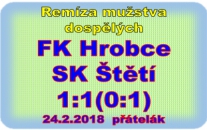 V předposledním přípravném zápase uhrálo mužstvo dospělých remízu. 