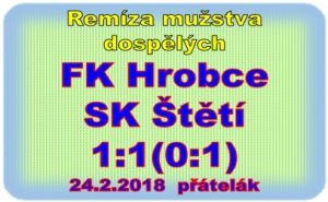 V předposledním přípravném zápase uhrálo mužstvo dospělých remízu. 