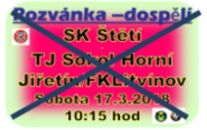ODLOŽENO - Ústecký přebor dospělých odstartoval před týdnem, ale mužstvo SK Štětí zahajuje až tento týden na domácím hřišti. 