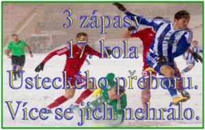 Počasí vládne a zápasy nejvyšší krajské soutěže jsou odkládány.Ani naše mužstvo se zápasu nedočkalo. Ještě den před zápasem byl trávník ve Štětí hratelný,ale ve 21:00 hod už na něm byla 5 centimetrová vrstva sněhu