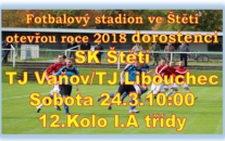 O tomto víkendu zahajují jarní část soutěže dorostenci. Do Štětí přijede sdružený celek TJ Vaňov/Libouchec