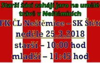 V neděli 25.3.2018 v 7:45 hod odjíždí štětská žákovská výprava do Neštěmic. O tom jak jsou připraveni prověří domácí FK ČL. 
