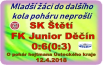 Mladší  žáci  proti favorizovanému soupeři v poháru neuspěli.
