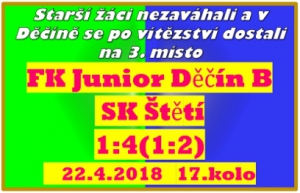 Poslední venkovní zápas starších žáků v základní skupině. Teď už zbývá jen potvrdit dobrou formu v neděli doma proti Lovosicím a připravit se na nadstavbovou část