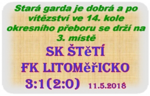 Derby Štětí-Litoměřicko, Stará garda šla do vedení hned v úvodu a po vítězství už má na kontě 24 bodů. 