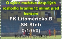 Na zápas mužstva dospělých se do Litoměřic vydala početná divácká kulisa ze Štětí, která byla odměněna výhrou. Viděli sice jen jednu branku, ale i tak se domů vraceli spokojeni.