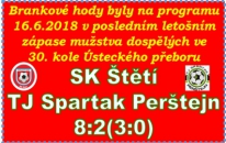 Mužstvo dospělých se pro letošek s fanoušky rozloučilo vysokým vítězstvím. Nováček soutěže, který na jaře stoupal v tabulce nahoru, velký odpor ve Štětí nekladl.  