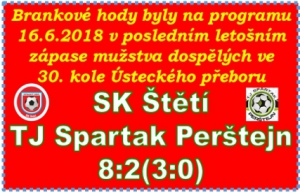 Mužstvo dospělých se pro letošek s fanoušky rozloučilo vysokým vítězstvím. Nováček soutěže, který na jaře stoupal v tabulce nahoru, velký odpor ve Štětí nekladl.  