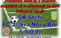 Po týdnu tréninku si mužstvo dospělých zahrálo první přátelský zápas.O vítězství rozhodlo až v závěru. 