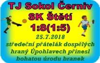 Ve velkém vedru se mužstvo dospělých představilo v Úpohlavech, kde sehrálo už třetí přípravný zápas. Soupeřem jim byl v posledních letech pravidelný účastník I.B třídy Sokol Černiv . Začátek byl překvapující.