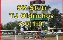 Jako první se v letošním ročníku na hřišti ve Štětí představilo mužstvo dospělých. Bylo to v generálce na nový ročník a za velkého vedra jsme zvítězili 3:0