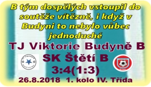 120 diváků se přišlo v neděli odpoledne v Budyni podívat na utkání domácí rezervy proti B mužstvu Štětí 