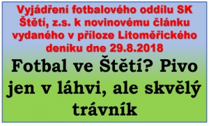 Fotbalové zázemí na fotbalovém stadionu ve Štětí