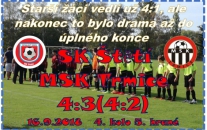 Starší žáci proti favorizovaným Trmicím předvedli velmi dobrý výkon a oslavili druhou výhru v letošním ročníku Ústeckého přeboru.