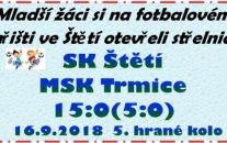 Mladší žáci jsou po výhře nad Trmicemi na 2. místě tabulky