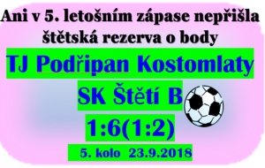 Ještě v 59. minutě to bylo jen o jednu branku. vysoké vítězství B mužstva se rodilo v posledních 10 minutách. 