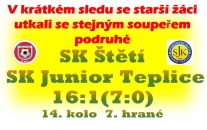 V předehrávce 14. kola Ústeckého přeboru starších žáků si diváci přišli na své. Teda hlavně ty štětští. 16 branek v síti soupeře se tak často nevidí.