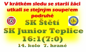V předehrávce 14. kola Ústeckého přeboru starších žáků si diváci přišli na své. Teda hlavně ty štětští. 16 branek v síti soupeře se tak často nevidí.