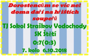 Dorostenci se v sobotu radovali z vysokého vítězství ve Straškově