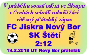 Mladší žáci se připravují na jarní část soutěže na soustředění ve Sloupu v Čechách a v rámci kterého sehráli přátelský zápas