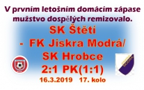 Na úvod jara viděli diváci ve Štětí penalty. Mužstvo dospělých šlo sice do vedení v 1. poločase, ale ve 2. části o něj přišlo..