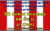 Se soupeřem jsme drželi krok celých 90 minut a škoda jen 2 inkasovaných gólů v závěru přátelského  utkání