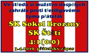 Se soupeřem jsme drželi krok celých 90 minut a škoda jen 2 inkasovaných gólů v závěru přátelského  utkání