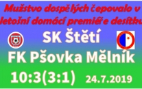Ve středečním tropickém vedru si mužstvo dospělých zastřílelo. Hosté sice v 57. minutě snížili na 2:4, ale dalšímu brankostroji na naší straně už nedokázali čelit. 