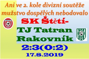 První domácí zápas mužstva dospělých  v divizní soutěži radost nepřinesl. Rychle jsme prohrávali o 2 branky a to se pak těžko dotahuje. Ve 2. poločase jsme šance na vyrovnání měli, ale nakonec jsme opět inkasovali a na body už nedosáhli. 