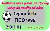 K obhajobě 2. místa v okresním přeboru vstoupila stará garda Sepapu vítězně
