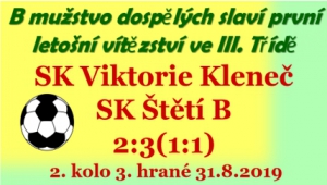 B mužstvo dospělých si přivezlo první mistrovské body z Klenče. O osudu zápasu se rozhodovalo v poslední desetiminutovce.