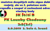 B mužstvo dospělých chtělo potvrdit venkovní výhru v Klenči, ale plány jim překazil nevýrazný výkon ve 2. poločase