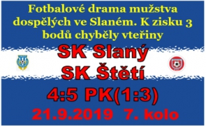 Fotbalové drama se vším co k fotbalu patří, které stojí určitě zato si ho přečíst. V poločase jsme měli našlápnuto pro 3 body,ale 2. poločas už se nehrál podle našich not a všechno vrcholilo penaltovou zápletkou.