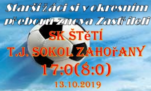 Starší žáci nám dělají radost. V posledních zápasech soupeře válcuje a kdo má rád hodně branek, tak by se měl na ně přijít podívat.