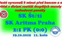Potřetí v sezóně se rozhodovalo v zápase mužstva dospělých v penaltovém rozstřelu a potřetí jsme vyhráli. Mužstvo se muselo obejít bez spousty zraněných, zabojovalo a  odměnou jsou 2 body.