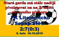 Týden stará porážka od Žitenic nenechala na staré gardě Sepapu žádné nepříznivé stopy a v okresním městě přestřílela domácí tým
